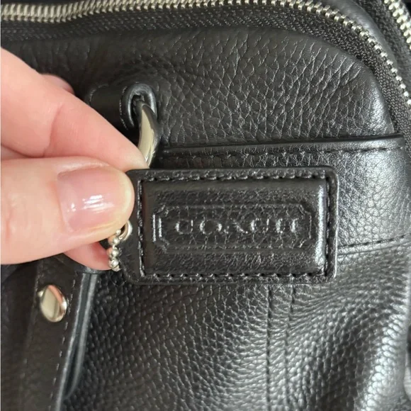 Vintage Coach Penelope Black Pebbled Leather Turnlock Satchel Shoulder Bag - Picture 8 of 15